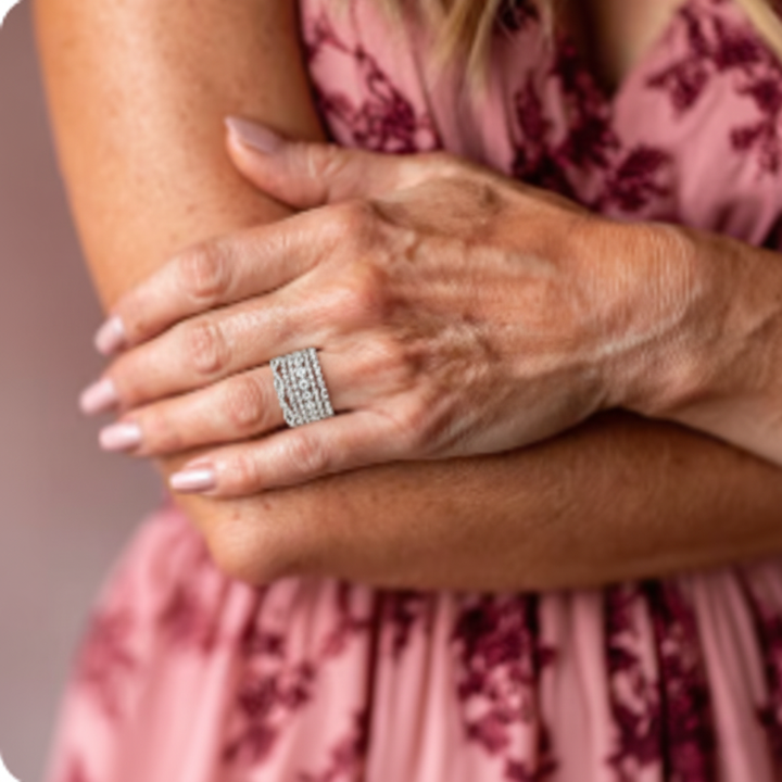 Vintage Layered Zirconia Ring