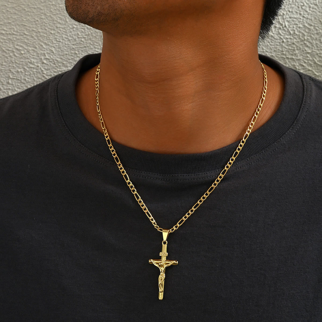 Christianartworkshop 4-Styled Sacred Crucifix Necklace: Elegant Design &amp; Faithful Reminder for Every Day
