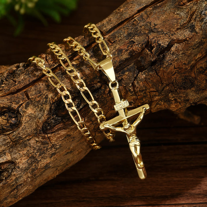 Christianartworkshop 4-Styled Sacred Crucifix Necklace: Elegant Design &amp; Faithful Reminder for Every Day