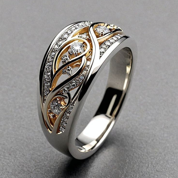 Josephine | Hollow Gold &amp; Silvered Ring