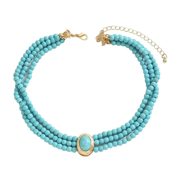 Elegant Vintage Turquoise Beaded Necklace