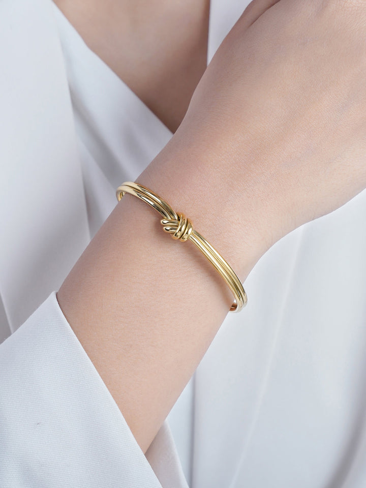 Arlen Knot 18K Gold Plated Cuff Bracelet