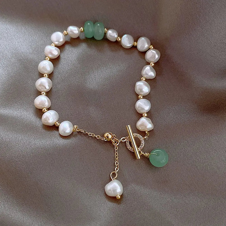 Natural Pearl &amp; Jade Bracelet