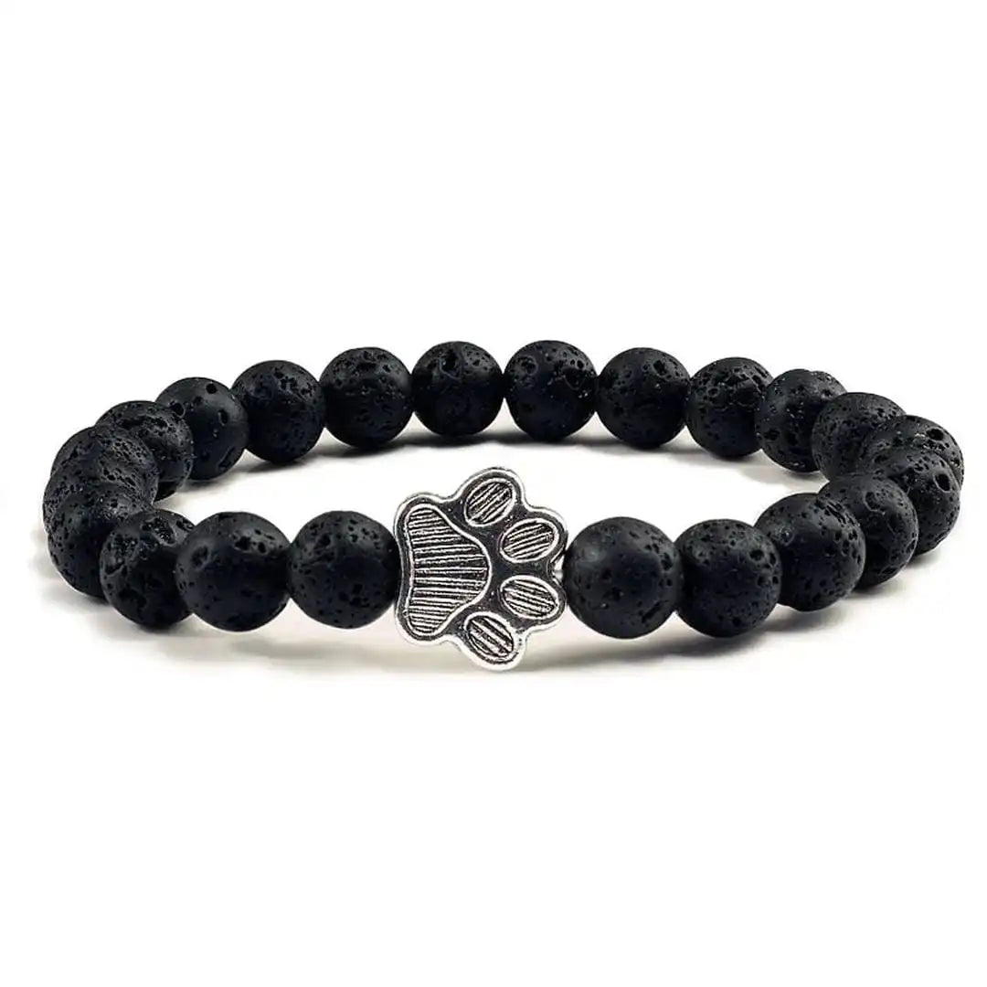 Beaded Paw Bracelet Natural Stone Design