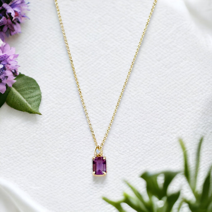 Violetta Amethyst Baguette Necklace