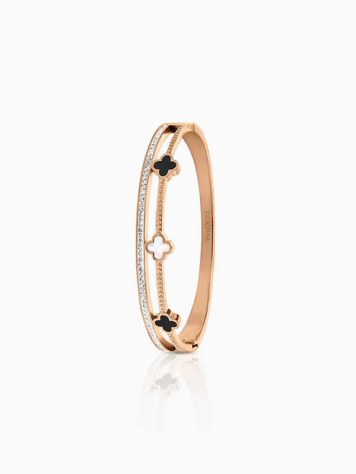 Kinsley Clover Rosegold Plated Bracelet