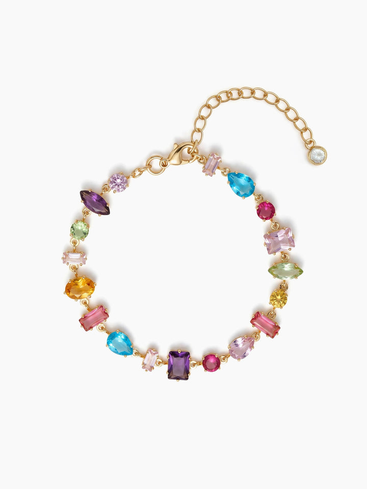Kyara Multi Diamond 18K Gold Plated Chain Bracelet