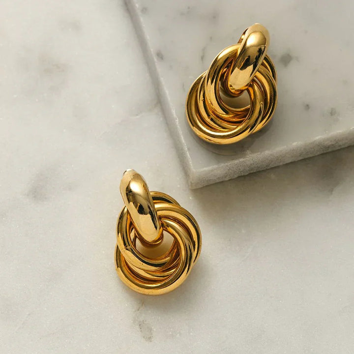 Statement Interlocking Earrings | Gold