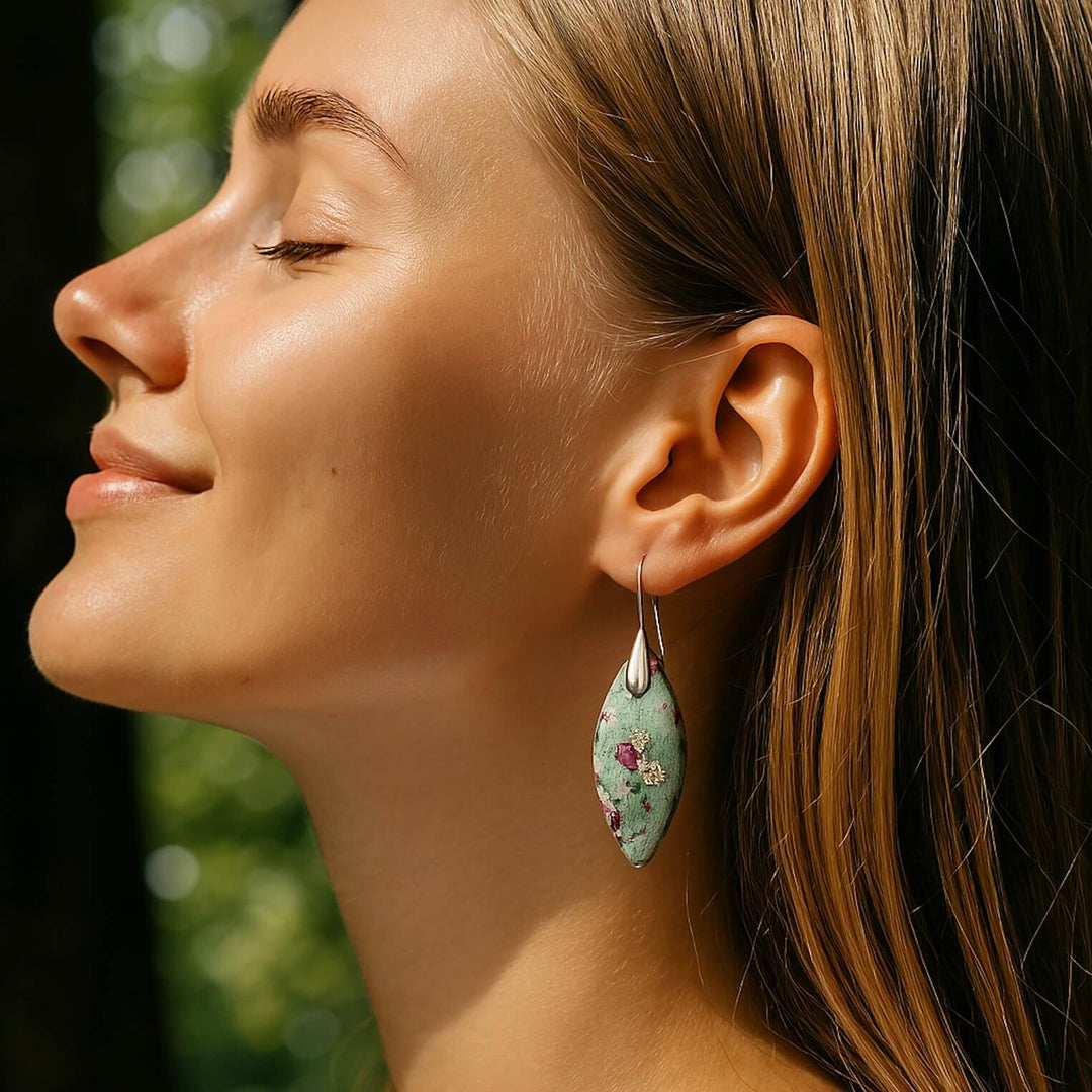 Fuchsite Jasper Drop Earrings