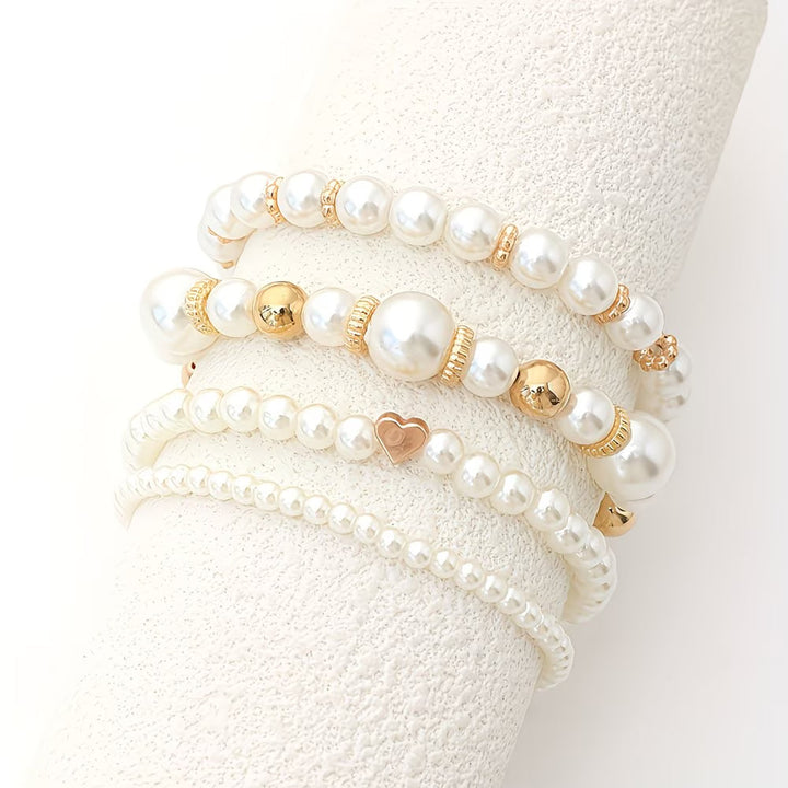 Pearl Stacking Bracelet Set of 4