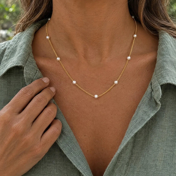 Timeless Pearl Gold Necklace
