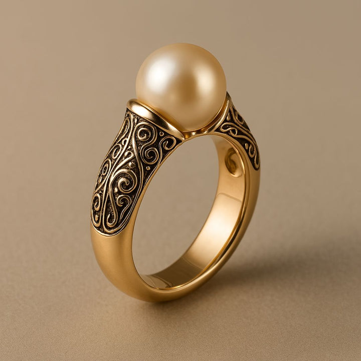 Timeless Vintage Pearl Gold Ring