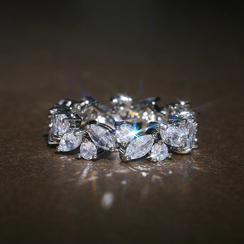 Vintage Marquise &amp; Round Diamond Eternity Ring