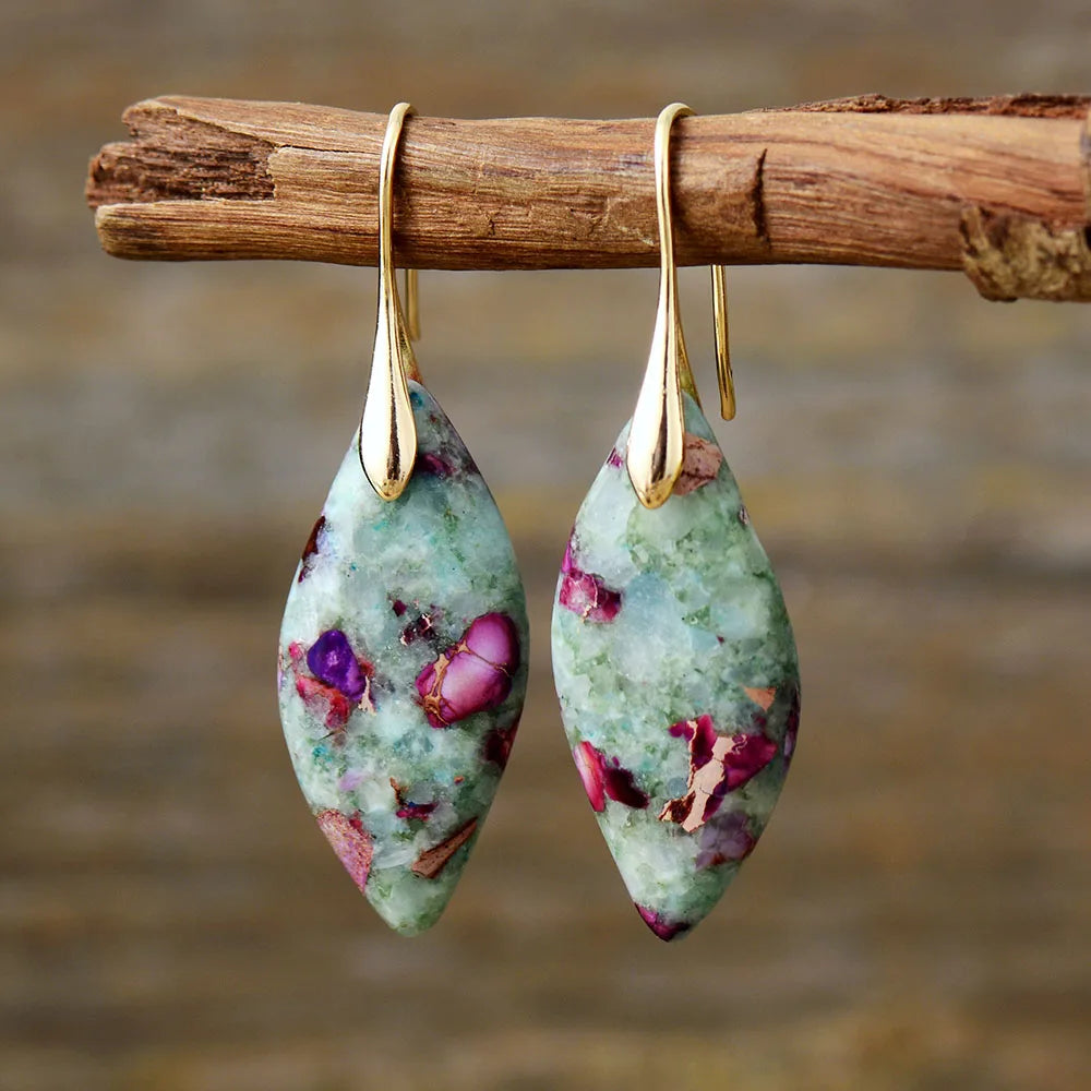 Fuchsite Jasper Drop Earrings